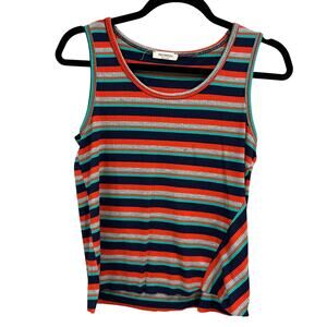 Promesa Boutique Raw Hem Striped Summer Cotton Tank Top Size Small